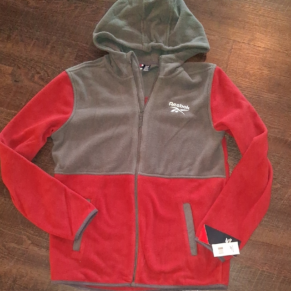 Reebok Kids Two-Tone Red and Gray Hoodie
